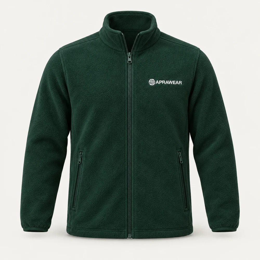Illustrative APRAWEAR branded workwear fleeces mockup