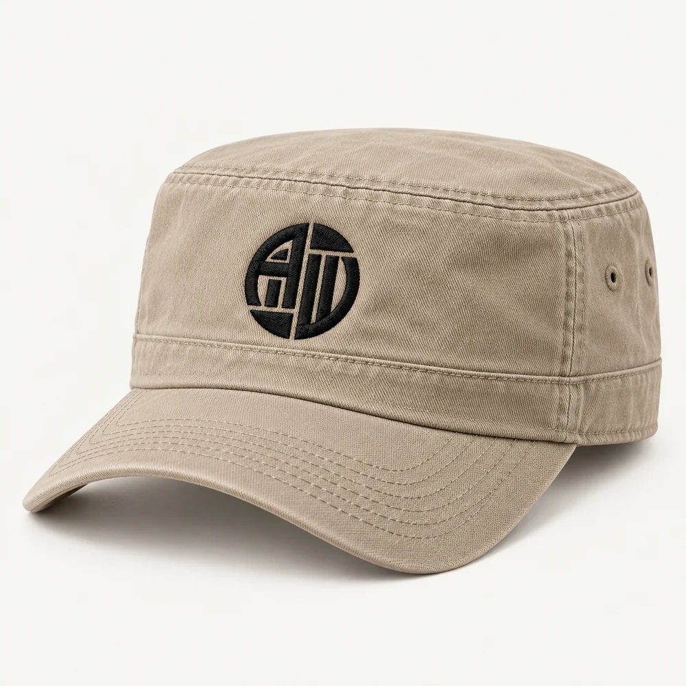 Illustrative APRAWEAR branded army cap mockup