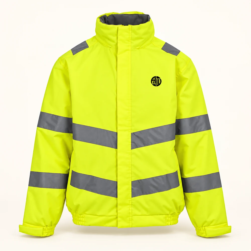 Illustrative APRAWEAR branded hi-vis pro contract dover jacket mockup