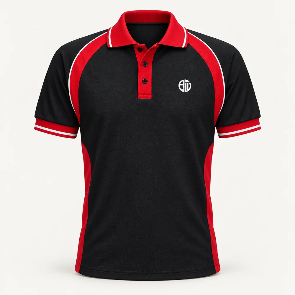 UNEEK UC123 Sports Poloshirt — illustrative APRAWEAR branded mockup
