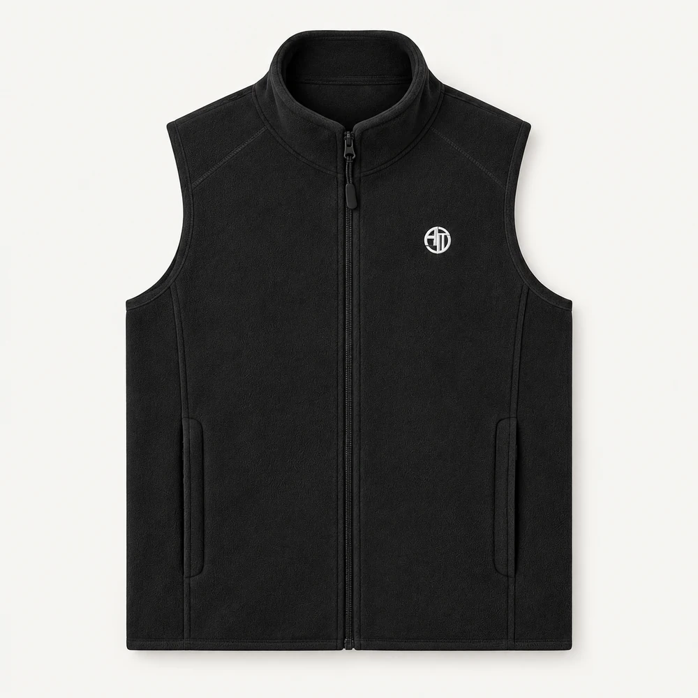 Illustrative APRAWEAR branded microfleece gilet mockup